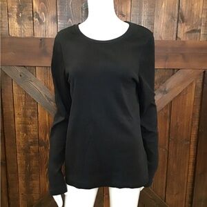 J. Crew Black Long Sleeve Perfect Fit Women's Top